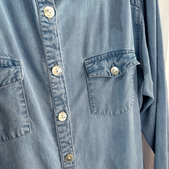 Soft Surroundings Sky Blue Denim Shirt - Picture 14 of 15